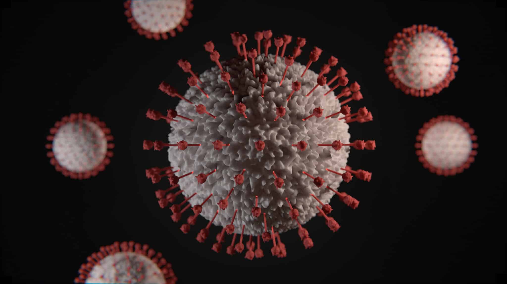 a close up up the covid virus