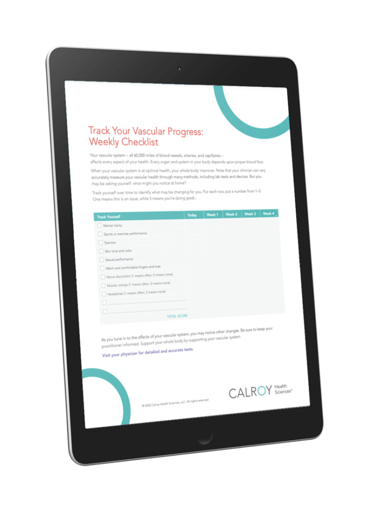 Track Your Vascular Progress Weekly Checklist